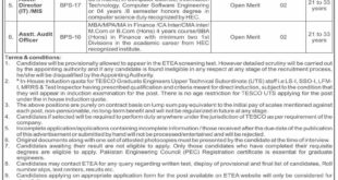 Tribal Area Electric Supply Company (TESCO) Job Opportunitie